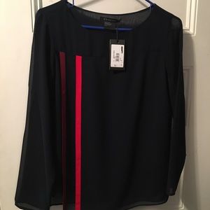 Armani Exchange A/X Navy blouse with red stripes